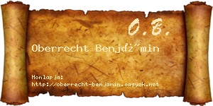 Oberrecht Benjámin névjegykártya